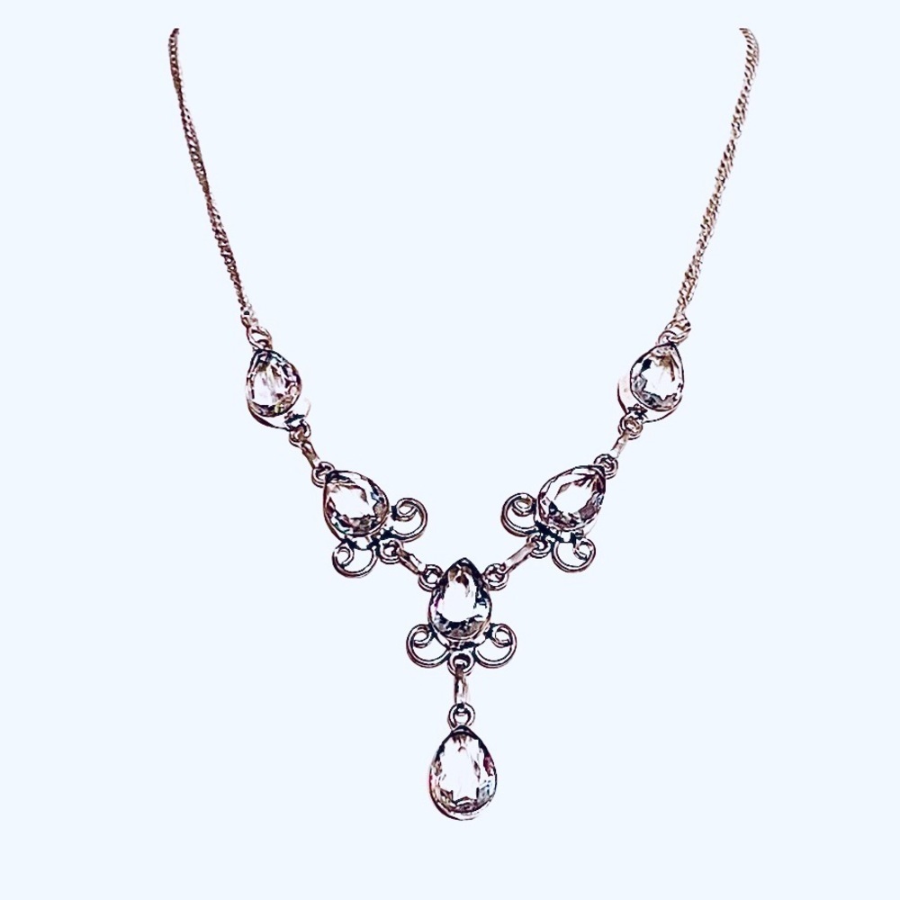 Angel aura mystic topaz Edwardian style necklace NWT